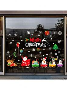 2pcs Christmas Window Clings Decorations,Static Christmas Window Sticker Decal,Large & Adjustable Double Sided Xmas Decal Ornament For Holiday New Year Party Home Store Winter Decor Wall Stickers Room Decor Wall Sticker Wall Decor Stickers Home Decor Christmas Decorations Christmas Decorations Home