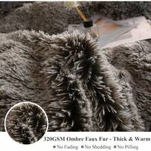 Plush Shaggy Duvet Cover Set, Ultra Soft Fluffy Bedding Sets 3 Pieces (1 Fuzzy Comforter Cover + 2 Pillow Cases), Zipper Close (, Pink), Luxury Bedding - 深灰色 - 查看 4