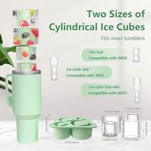 Bandeja para Cubitos de Hielo Compatible con  Cup 2025,Moldes de Silicona para Cubitos de Hielo con Tapa para Hacer 3 Cubos de Hielocilíndricos Huecos, Bebida de Hielo, Zumo, Whisky, Cóctel. - 4 - Ver 4