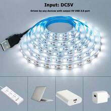[10m/5m/3 米/2m/1m 柔性 USB LED 灯带，卧室 LED 灯，柔性装饰灯带，高亮度可切割和粘贴照明灯带，适用于卧室、橱柜、厨房 DIY，无需电池、电视背光，适用于电视背光、卧室、橱柜、厨房、DIY 照明] - 白色外殼 - 查看 10