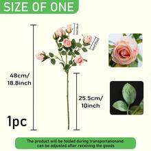 Rosas artificiales rosas, rosas de flores secas artificiales, decoración del hogar con rosas artificiales, estilo nórdico 7 cabezas de rosas pequeñas de simulación de flores, plantas artificiales verdes, ramo de rosas de estilo bohemio y granja de otoño para decoración