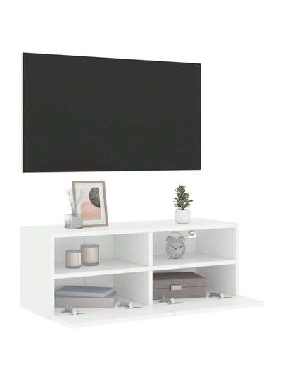 VidaXL TV Wand Unit 80x30x30 Cm, Finished Wood, Wit view 6