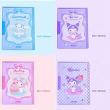 Sanrio 1 Stück Sanrio Kuromi MyMelody Mappe Schüler Prüfungspapier Aufbewahrungsclip, süßer Cinnamoroll transparent verstärkter A4 A3 Papieraufbewahrungsclip, Büroartikel, Mädchen Geschenke, Schulmaterial, Schulanfang