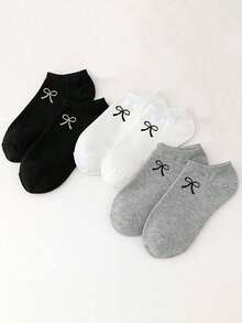 1/15 双男女款蝴蝶结运动短袜，春夏季款，白色/黑色/灰色可选。舒适透气，简约时尚的设计，适合日常休闲穿着。