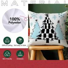 1 Stück/4 Stücke Weihnachts-Muster Kissenbezug, einseitig bedruckter Kissenbezug, geeignet für Wohnzimmer, Schlafzimmer, Heimdekoration, ganzjährig