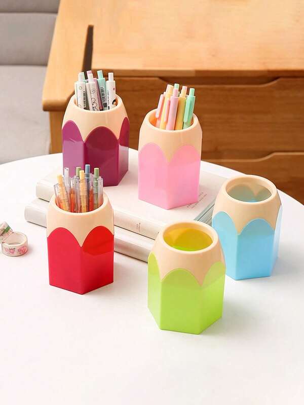 1 Stück kreative Zweifarbige Stifthalter, großer Kapazität Schreibtisch Organizer Stiftbecher für Studenten und Büro, Bleistiftspitze und Stiftschaft können zusammengesetzt werden