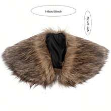 1 pièce Cape de guerrier médiévale Renaissance en fausse fourrure avec col châle pour homme, costume de cosplay d'hiver pour le LARP