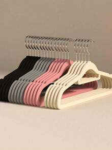 20/10/5 Packs Velvet Non-Slip Velvet Clothes Hangers | No-Mark Space-Saving Closet Organizers | Durable Plastic Hangers For Bedroom, Bathroom, Office, Dorm & Home Storage