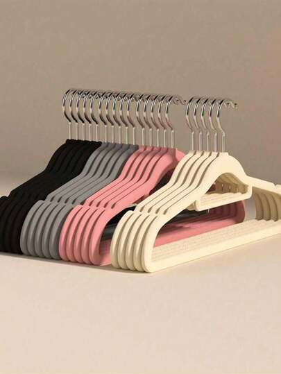 20/10/5 Packs Velvet Non-Slip Velvet Clothes Hangers | No-Mark Space-Saving Closet Organizers | Durable Plastic Hangers For Bedroom, Bathroom, Office, Dorm & Home Storage