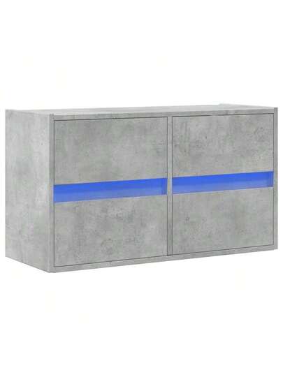 VidaXL TV Wand Unit LED Lighting 80x31x45 Cm Concrete Grijs view 3