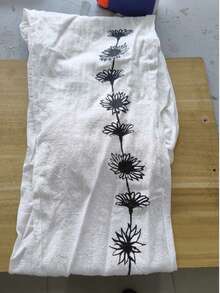 Women Summer Autumn Boho Style Retro Cotton Linen Embroidery High Waist Loose Casual Pants With Pockets - 白色 - 查看 4