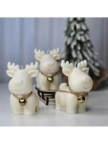 1pc 3D Deer Silicone Mold - DIY Plaster & Resin Crafts For Christmas, Elegant Antler Design, Dual-Purpose Handmade, Home Decor Reusable Art Mold