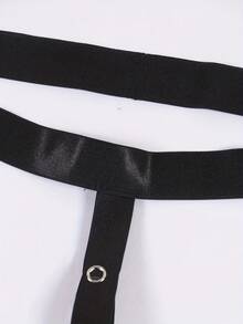 Men's Black Minimalist Solid Color Jockstrap Underwear Accessory