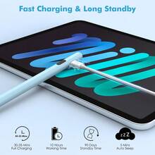 Stylus Pen For Touch Screen, Active Universal Stylus Pen Compatible With IPad//(Non-S Pen) And Other IOS/Android Smartphone And Tablet Devices Tablet Pencil With Power Display, White - Màu xanh lam - Xem 3