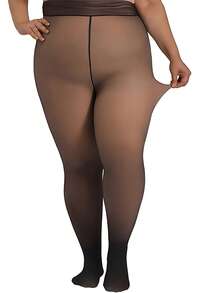 1 Piece Of Women's 200g Wool Lined Tights, Warm Pantyhose, Imitation Translucent Tights, Warm Transparent Thick Leggings, Suitable For Daily Wear At Home, Office, Etc. In Winter With A Temperature Of 15~0℃ - Black Translucent Skin - View 1