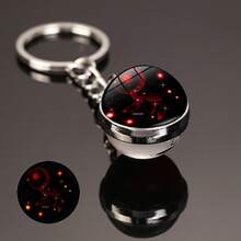12 Constellation Glow In The Dark Creative Galaxy Keychain Good Luck Keychain Glass Ball Pendant Key Ring Couple Key Chain Improve Love Wealth Success