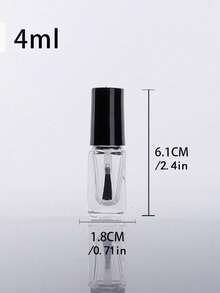 1 个 4ml5ml6ml10ml15ml 分装瓶 带刷玻璃空混合瓶 指甲油容器 补妆容器 旅行必备品、海滩旅行收纳袋、暑假返校学校用品 假日露营 假日必备品 配件 迷你女士香水 男士香水 - 黑與白 - 查看 11