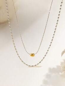 1pc Minimalist Beaded Choker Necklace, Simple Bead Clavicle Chain (Random Bead Quantity), Suitable For Daily Wear, Gift For Women