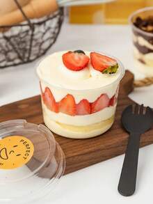 10/30/50个装可重复使用蛋糕杯（带盖），冷萃酸奶杯，椰子布丁杯，燕麦片杯（带盖），防震甜点杯，耐用防裂酸奶杯，奶油蛋糕盒，透明甜点杯，透明蛋糕盒，适用于水果蛋糕、慕斯和冰淇淋，水果碗，慕斯容器，时尚盛装，现代甜点用具，轻便杯子，耐用塑料，一次性替代品，甜点容器，家庭烘焙，餐饮服务 - 彩色 - 查看 7