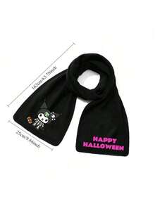 Sanrio وشاح فرو غريب لعائلة سانريو في عيد الهالوين: وشاح فرو ناعم جدًا بأذنين كبيرتين لكلب كورومي وميلودي، إكسسوار كاواييي ياباني جميل للكوسبلاي، هدية عيد للطالبات والحفلات