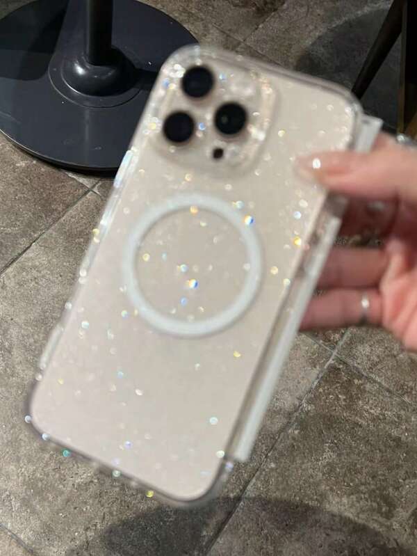 Premium Quality Apple Transparent Thick High Gloss 2.0mm Glitter Magnetic Wireless Charging Silicone Minimalist Cute Full Body Shockproof Glossy Phone Case Compatible With IPhone 15/15 Pro Max/15 Pro/15 Plus/11/12/13/14/16/17 Pro Max/XS/XR/11 Pro/11 Pro Max/12 Pro/12 Pro Max/13 Pro/13 Pro Max/7 Plus/14 Pro/14 Pro Max/14 Plus/16 Pro/16 Plus/17 Air/17 Pro/7 Plus/8 Plus/8/SE2