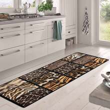 1pc Pink Leopard Area Rugs, Cute Animal Print Soft Low Pile Rug For S Room And Dorm, Non-Slip Backing, Machine Washable, Bohemian Decor,Non-Slip Low Pile Flannel Decor Rugs, Machine Washable Indoor Rug With Black Binding Rug, Suitable For Dining Room, Bedroom Home Office Laundry Kitchen(31*20in/16*48in/18*60in/84*60in) - Color -3 - View 4