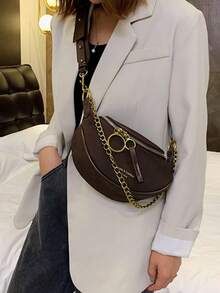 1 Stück modische neue einfarbige Damen Brusttasche mit matter Oberfläche, passend für Herbst und Winter, vielseitig und elegant, Wildleder Umhängetasche/Schultertasche