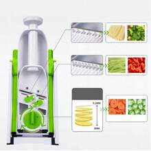 Kitchen Slicer, Potato Slicer, Vegetable Slicer And Chopper, French Fry Cutter, Adjustable Thickness, Dishwasher- - Multicolor - View 5