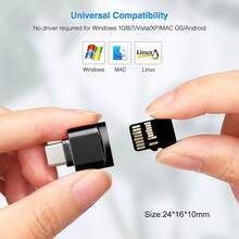 2Pcs Mini Portable Micro SD Card Reader, Type-C To Micro SD/TF Card Phone Card Reader Adapter Compatible With IPhone 18/17/16/15 Series, And Other Devices OTG Storage Card Reader - Multicolor - View 6