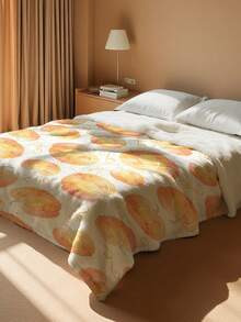 1pc Flannel Blanket, Bedding, Pumpkin Pattern Thick Soft Cozy Throw Blanket For Sofa, Office Nap, Room Decor, Travel Camping, Suitable For Living Room, Bedroom, Back To School, Holiday Gift, Halloween Decor