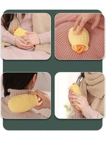 1pc Cartoon Silicone Hot Water Bottle, Warm Belly, Anti-Explosion, Filled Water Bag, Cold/Hot Compress, Hand Warmer, Essential For Women, Birthday Gift, Christmas Gift - Multicolor - View 6
