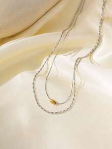 1pc Minimalist Beaded Choker Necklace, Simple Bead Clavicle Chain (Random Bead Quantity), Suitable For Daily Wear, Gift For Women