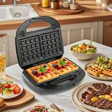Sandwichera 3 en 1, 750W Calentamiento Rápido en Doble Cara, Placas Desmontables con Revestimiento Antiadherente, Fácil de Limpiar, Ideal para Sándwiches, Wafles y Parrilla - Aigostar - Tipo de Enchufe A USA (110-127V) - Ver 7