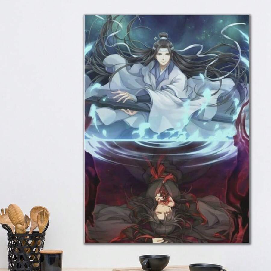 Framed Mo Dao Zu Shi Poster The Founder Of Diabolism Anime (50) Artworks Picture Print Poster Wall Art Painting Canvas Gift Decor Home Posters Decorative,Halloween Decor,Thanksgiving,Christmas,Happy New Year - Framed - View 1