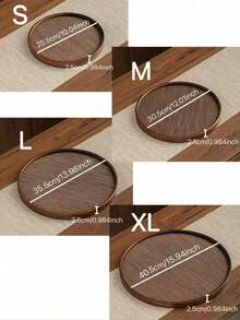 1pc Walnut Round Tray, Suitable For Snacks, Desserts, Cookies, Appetizers, Multi-Purpose - 紫紅色 - 查看 10