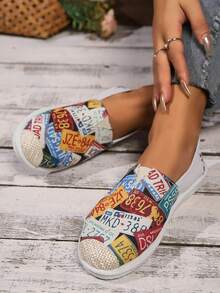 Zapatos de viaje con pintura artística para mujer, zapatos de lona ligeros y cómodos, calzado casual y elegante para uso diario