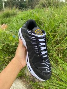Men's Box Tennis Shoes Comfortable For Walking, Training And - Black and White - View 3