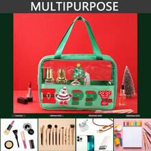 2pcs/Set Theme Happy/Love Chenille Letter Bag Flat Pouch, Multi-Purpose PVC Cosmetic Bags, Travel Makeup Bag With Zipper Women, Pouches Travel, Gym, Beach, Halloween & Travel Storage Bag,Makeup Bag,Cosmetic Bag,Vacation Organizer,Large Capacity Makeup Organizer Makeup, Lipstick, Brush, Skincare, Mobile Phone, Coin, Small Items, Home,,Vacation And Festival Halloween Multifunctional Use,Boho Vibes - Green Love - View 8