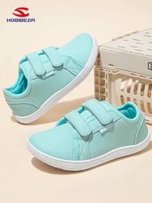 HOBIBEAR 1 Đôi giày trẻ em màu xanh bạc hà, Giày thể thao cho bé trai và bé gái, Giày đi chân trần, Mũi giày rộng, Phù hợp cho mọi mùa, Giày đi bộ ngoài trời, Giày đế bằng mềm mại thoải mái, Giày tập đi đầu tiên cho trẻ mới biết đi, Không thấm nước, Giày lười tối giản - Màu xanh Bạc hà - Xem 8