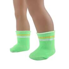 1 双适合 18 英寸娃娃的娃娃袜子，时尚娃娃服装配饰，多色条纹袜子，适合作为小女孩的生日礼物或节日礼物 - 彩色 - 查看 21