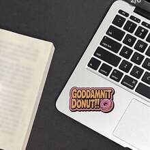 Automotive Decals Goddamnit Donut Sticker, Princess Donut, Dungeon Crawler Carl Inspired, Book Lover Bookish Waterproof Decal For Laptop Water Bottle Gifts