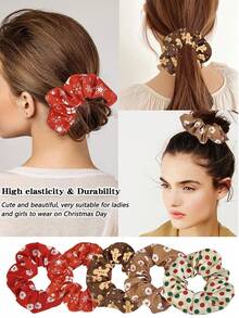 Christmas Hair Tie - Santa, Reindeer, Snowman, Tree Designs - Pastel & Vibrant Colors - Hair Scrunchie For Women, - Holiday Party, Everyday Hairstyles - Festive Hair Accessories Gift, Christmas Hair Accessories, Christmas Themed Hairpiece, Soft Fabric Scrunchie,Children's Christmas Hair Accessories Scrunchie Headdress Hair Accessories Christmas Accessories Holiday Gift Hair Band,Gifts,Travel,Gifts For Women,Hair Stuff,Stocking Stuffers