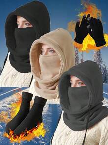 3PCS Winter Balaclava & Thermal Socks & Gloves Set - Men & Women - Perfect For Skiing, Hiking, Cycling - Cold Weather Gear Christmas Gift Combo (Hat+Gloves+Socks) - Multicolor - View 3