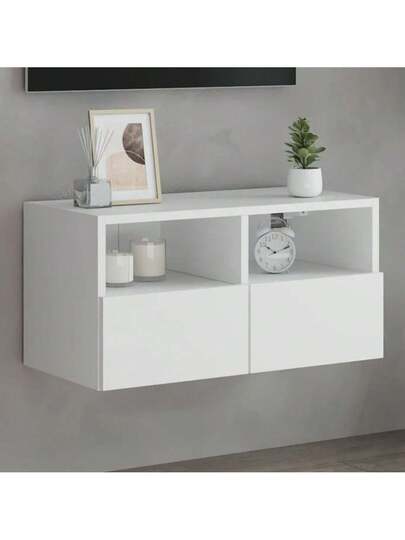 VidaXL TV Wand Unit 60x30x30 Cm, Finished Wood, Wit