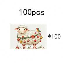 1 set/1 pièce/4 pièces/6 pièces Dessous de plat motif mouton et baie de houx de Noël, dessous de plat rectangulaires en polyester lavables en machine, protège-table, dessous de plat isolants, décorations de table de restaurant, fournitures de fête, décorations de Noël pouvant tous être offerts en cadeau