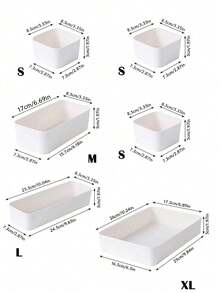 9/6/5/4 piezas de caja de almacenamiento de plástico blanco, juego de cajones de almacenamiento, bandeja de almacenamiento de cajón multifuncional para baño y tocador, caja de almacenamiento de cosméticos, dormitorio, herramientas pequeñas de cocina y oficina