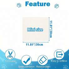 1 件自粘式猫抓垫，用于墙壁、地毯、沙发和家具保护，适用于猫抓柱防猫抓垫可修剪自粘式地毯垫猫宠物抓板家具沙发角落室内沙发墙壁保护器，猫抓用品 - 白色 - 查看 10