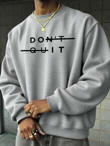 Zrgoth 男士休闲百搭印花圆领卫衣 - 灰色 - 查看 3