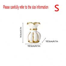 Modern Living Room White Gold Wavy Ceramic Vase Art Home Decoration Ornament Luxurious Black Gold Flower Vase Room Decoration Back To School School Supplies Glass Vase