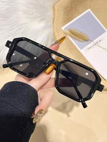 1/3pcs Retro Square Frame Glasses For Women, Vintage Style Eyewear For Travel, Beach, Halloween Decoration - Multicolor - View 16